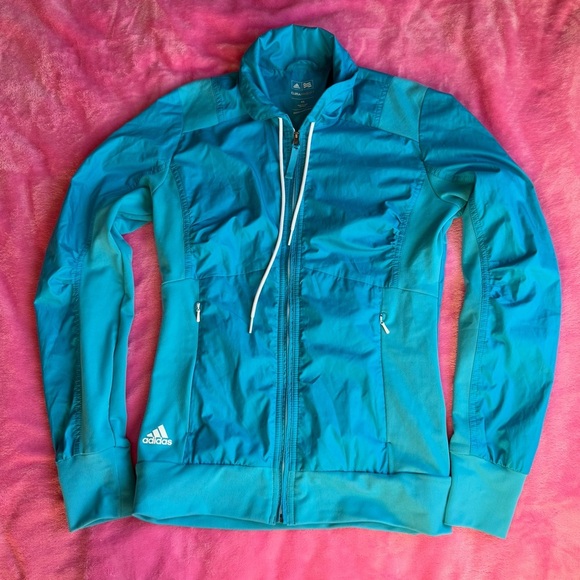 adidas Jackets & Blazers - Adidas Windbreaker Zip Up Blue White Detail
